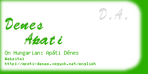 denes apati business card