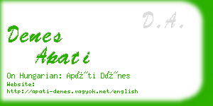 denes apati business card